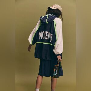 NWOT Care Free People Like The Wind Logo Jacket | Midnight Navy Combo